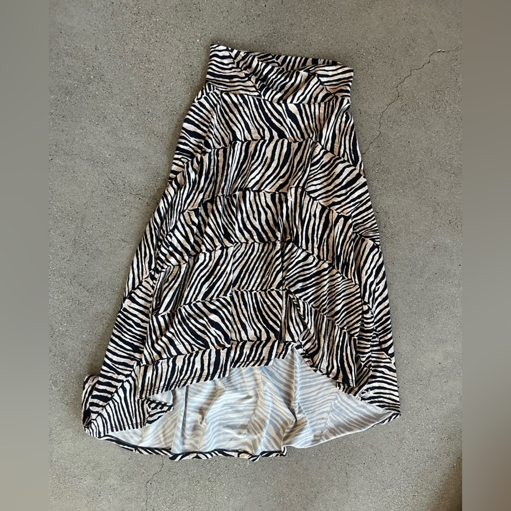 Zebra high low skirt